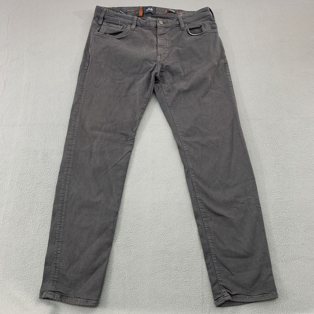 34 Heritage Courage Jeans Mens 38x32 Gray Charcoal Wash Straight Stretch Denim